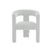 SESSEL mit gerader Rückenlehne - 1 Person - stoff - weiß Favina - Creme, Textil (64/75/59cm) - Vente-Unique