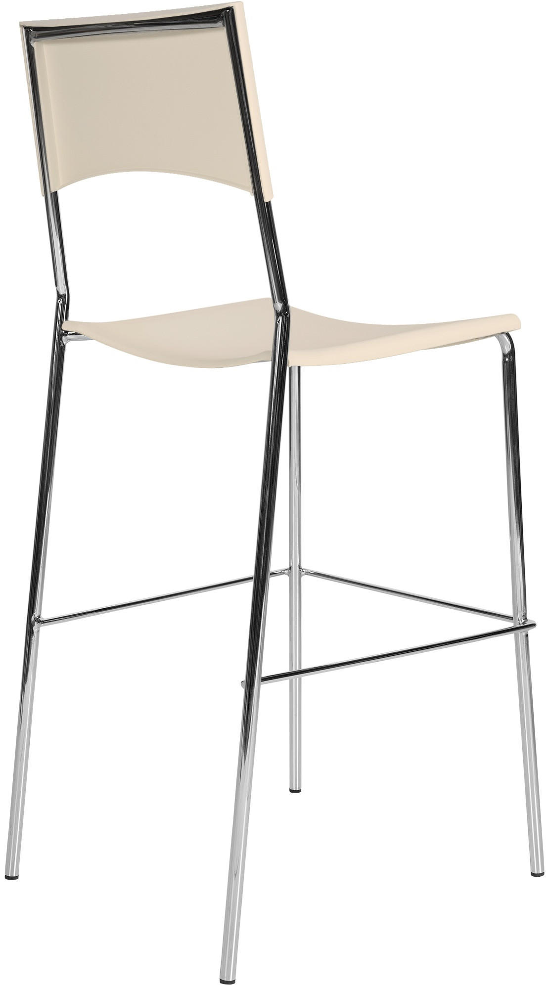 BARHOCKER 4er Set Metall creme - Chromfarben/Creme, Metall (43/114/41cm) - CLP