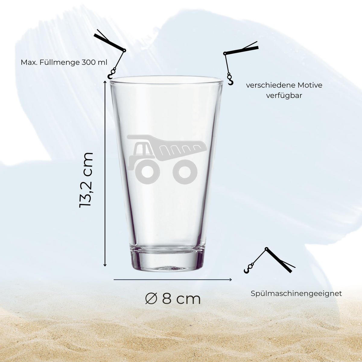 KINDERBECHER Kipper transparent 300 ml - Transparent, Glas (0.3L) - LUXENTU