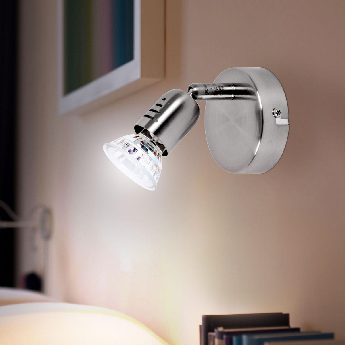 LED WANDLEUCHTE LOONA Metall Silber 2er Set - Silberfarben, Metall (8/14/8cm)