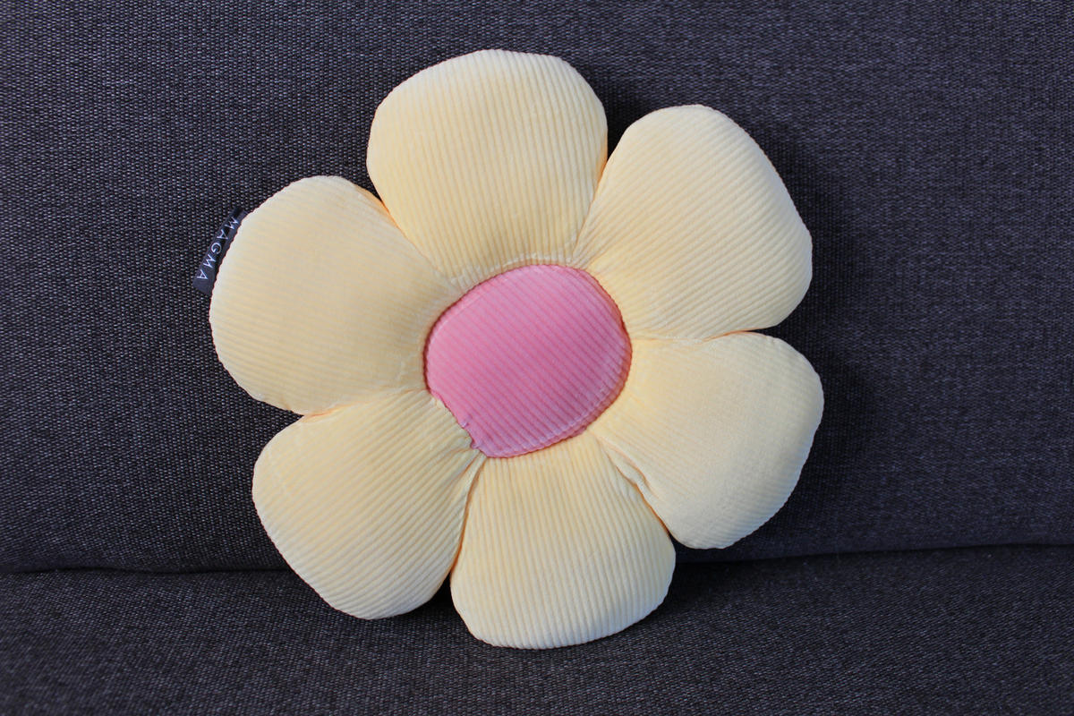 FORMKISSEN klein Blume MINNIE - Gelb, Textil (30cm) - Magma Heimtexx