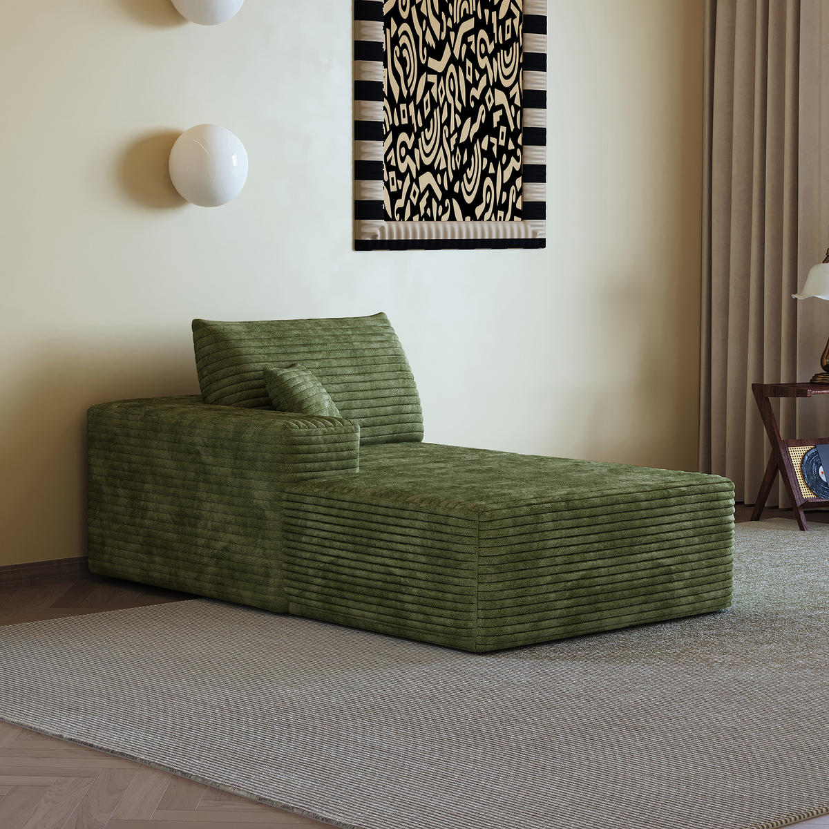 RÉCAMIERE DE-34721 linke Chaiselongue Grün - Grün, Textil (95/83/175cm) - ComfortXL