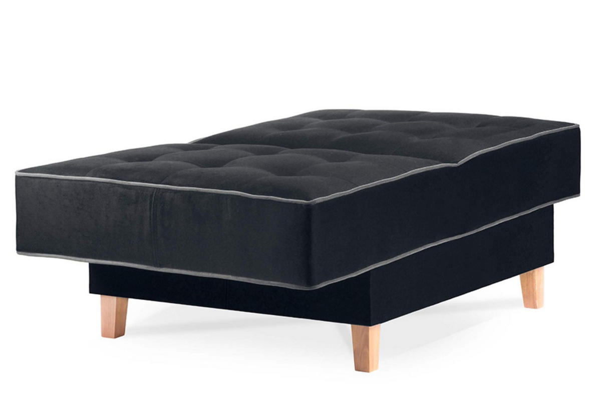 KLAPPSESSEL DOZER einem kleinen Bettkasten, Schwarz - Schwarz, Textil (80/94/93cm) - KONSIMO®