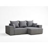 ECKSOFA MIT SCHLAFFUNKTION Moyo Grau Webstoff - Schwarz/Grau, Holz/Holzwerkstoff (255/148cm) - Maison de Reve