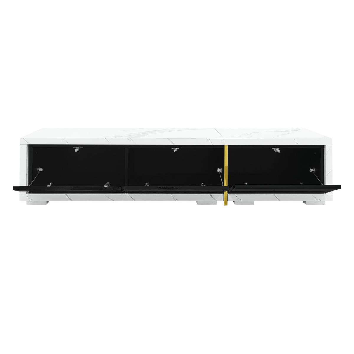 TV-SCHRANK mit 3 Türen und 2 Schubladen in Weiß und Schwarz 190/35/45 cm - Schwarz, Holzwerkstoff (260/30/40cm) - Redom
