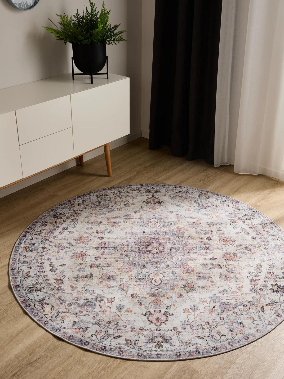 PRATELNÝ koberec George Vícebarevné ø 120 cm - různobarevná, plast/umělá hmota (120/120cm) - benuta