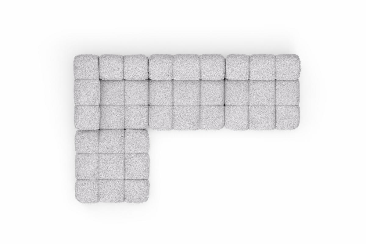 ECKSOFA L-Form Modulare, Bouclé-Stoff Abriamo, Hellgrau, Links, Selia - Hellgrau, Holz (285/160cm) - Kaiser Möbel