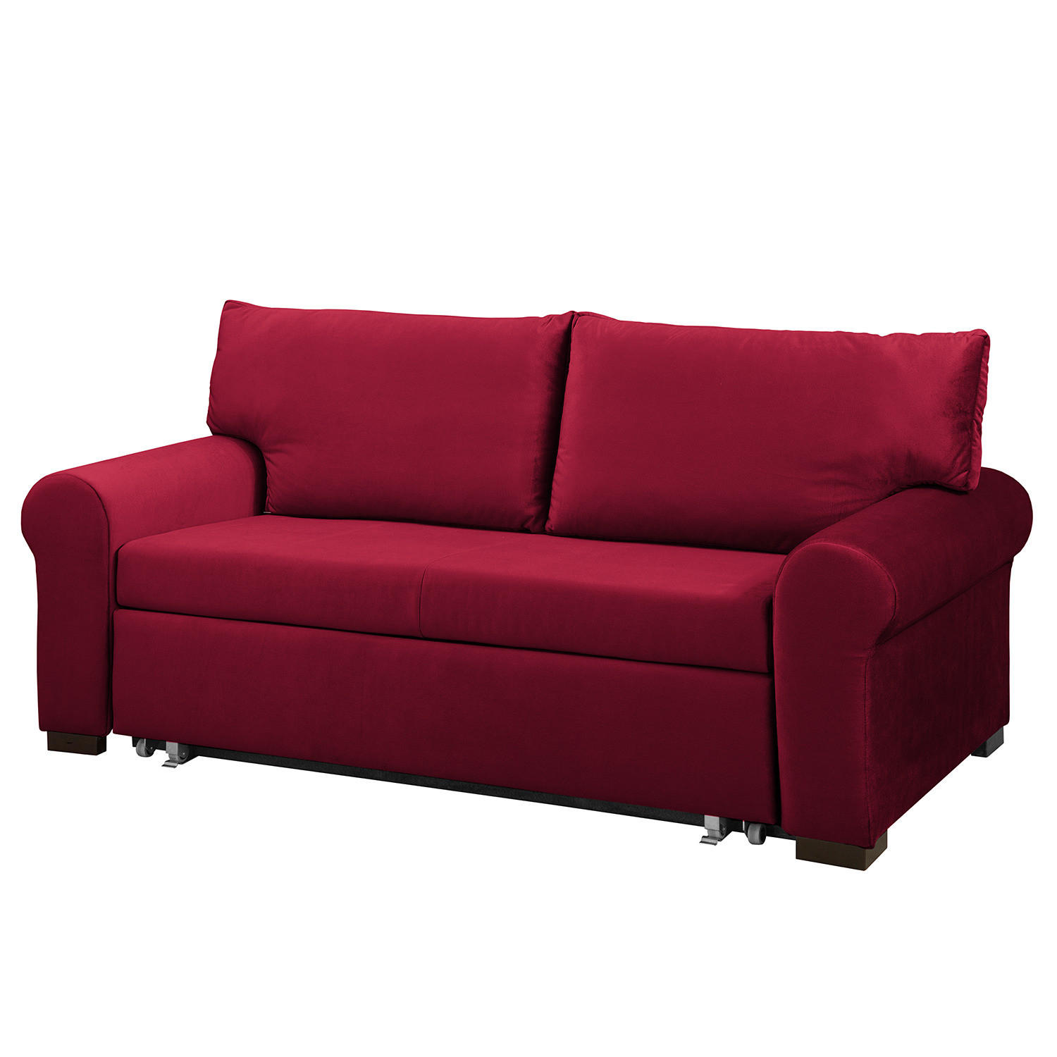 SCHLAFSOFA - Transparent/Rot, Birkenholz/Textil (205/95/90cm) - home24