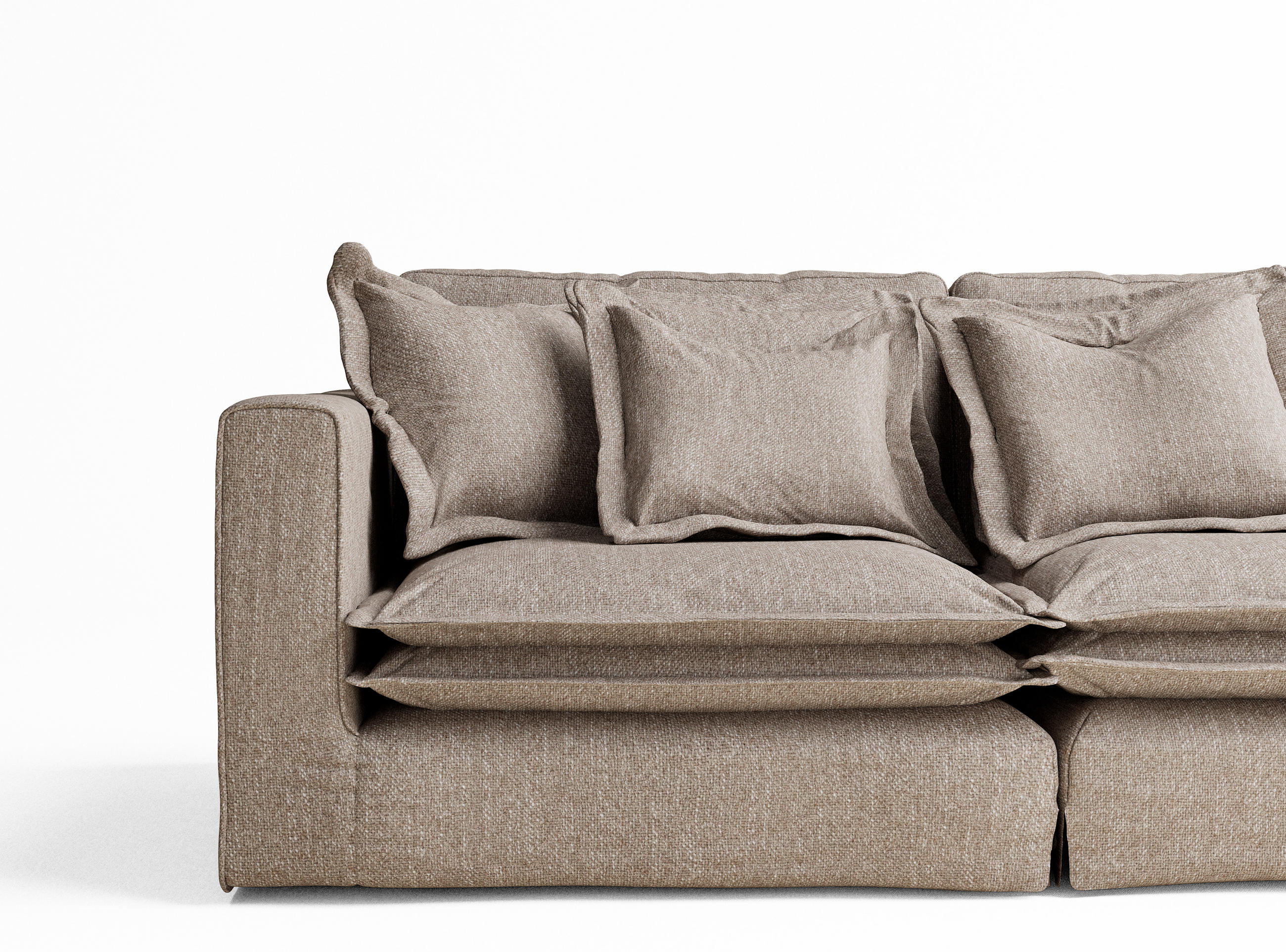 Thumbnail - Maison de Reve 6-Sitzer, Braun, Textil, Füllung: Schaumstoff, 338x90x119 cm, Oeko-Tex® Standard 100, Hergestellt in Euro...