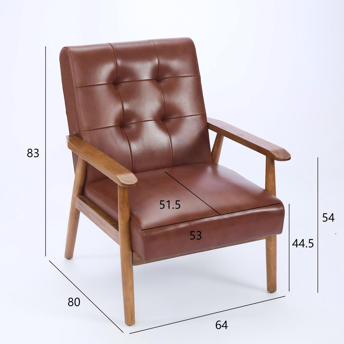 SESSEL Echtleder mit Nussbaum-Armlehnen, DE-42331, Braun - Braun, Holzwerkstoff (80/83/64cm) - ComfortXL