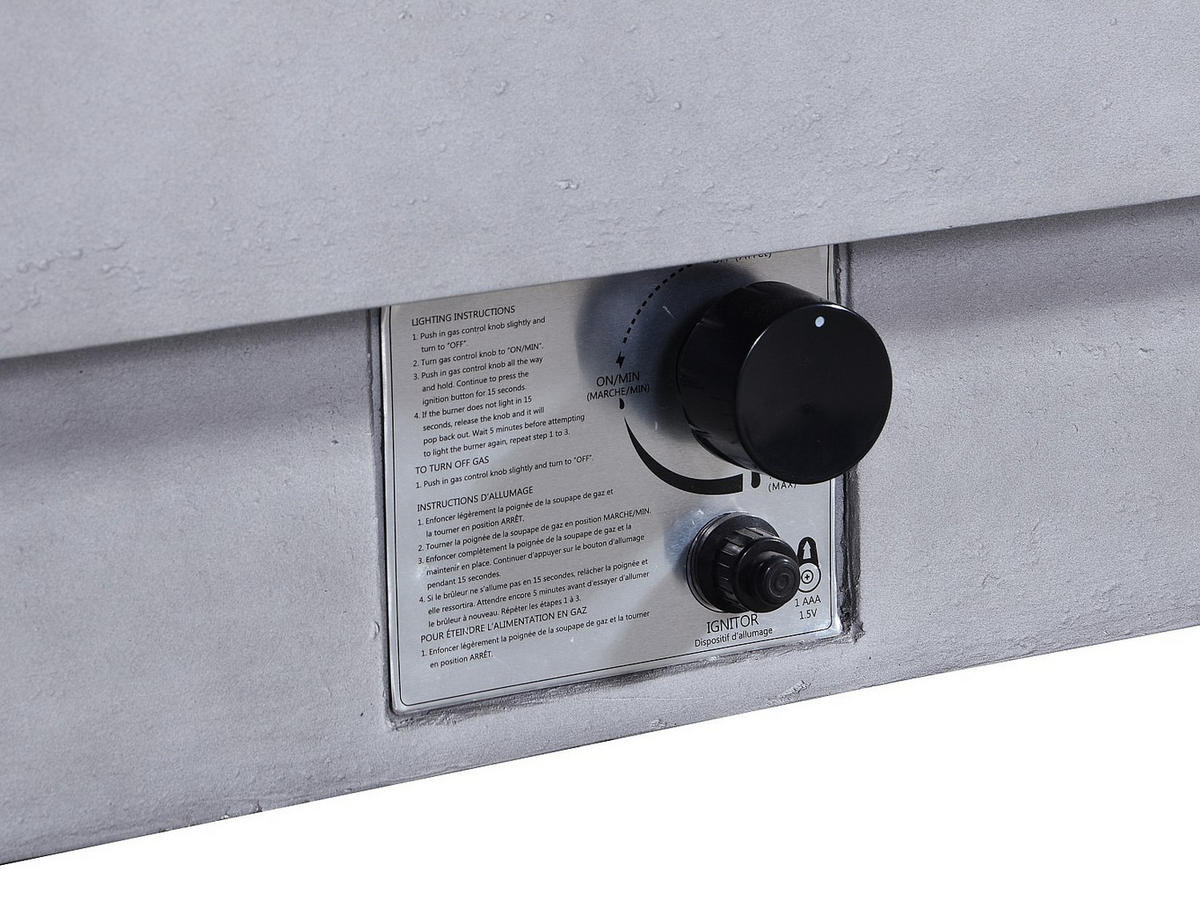 FEUERSCHALE - 152cm x 69.5cm - Kunststein - hellgrau - SEROZA - Hellgrau, Stein (152/52.4/69.5cm) - Vente-Unique