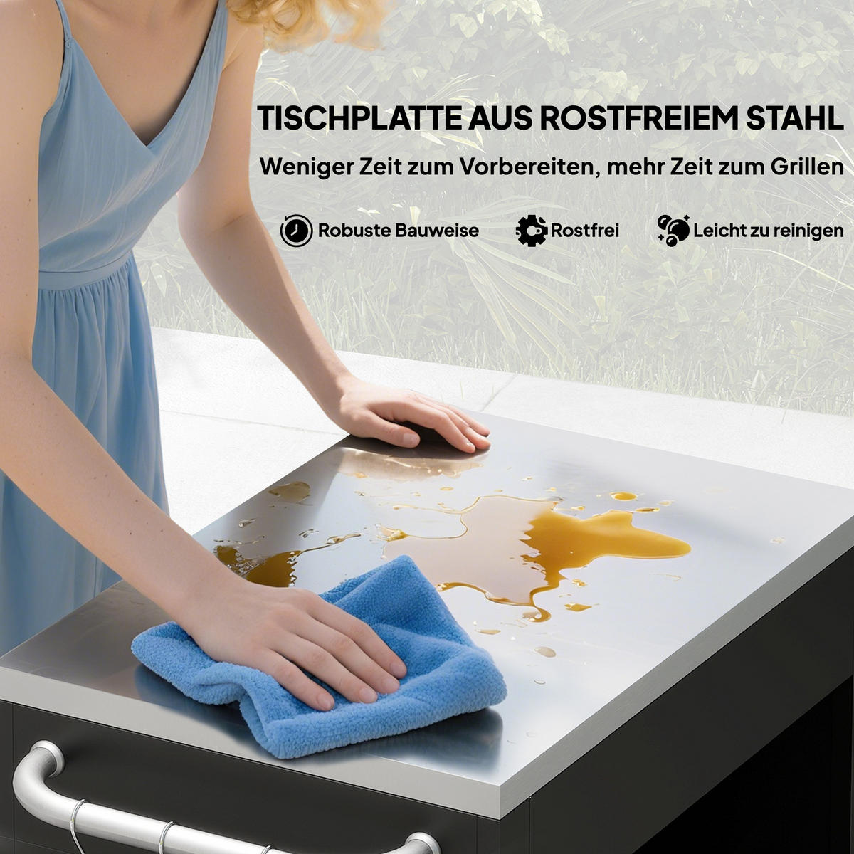 KÜCHENWAGEN, Eisen, Edelstahl, Schwarz - Schwarz, Metall (50/86.5/86cm) - HOMCOM