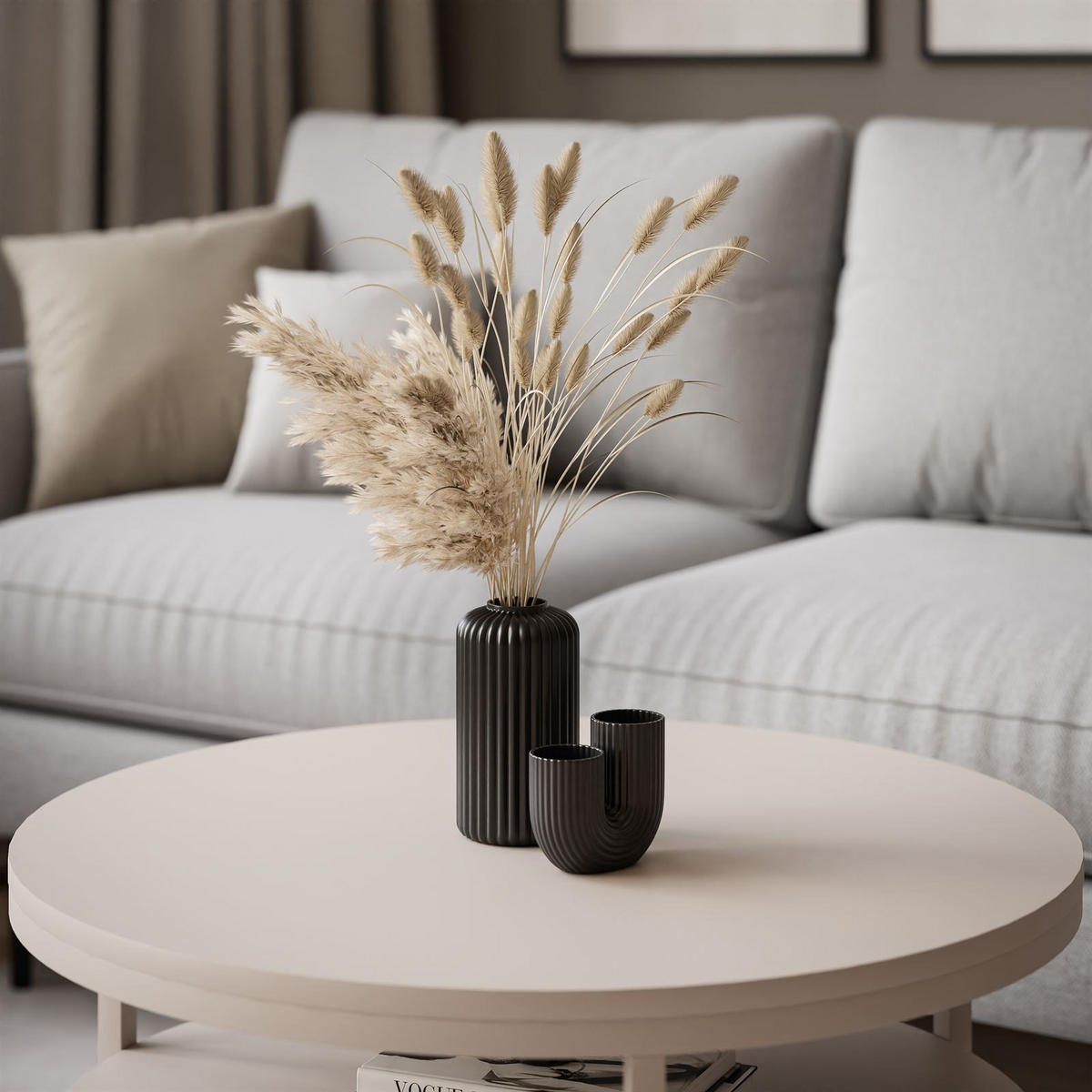 COUCHTISCH CIRI SLIM MATT mit Regal KASCHMIR - Beige, Holzwerkstoff (60/60/42cm) - Lookway