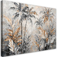 WANDBILD palmblätter abstrakt - Silberfarben, Textil (60/40cm) - Feeby