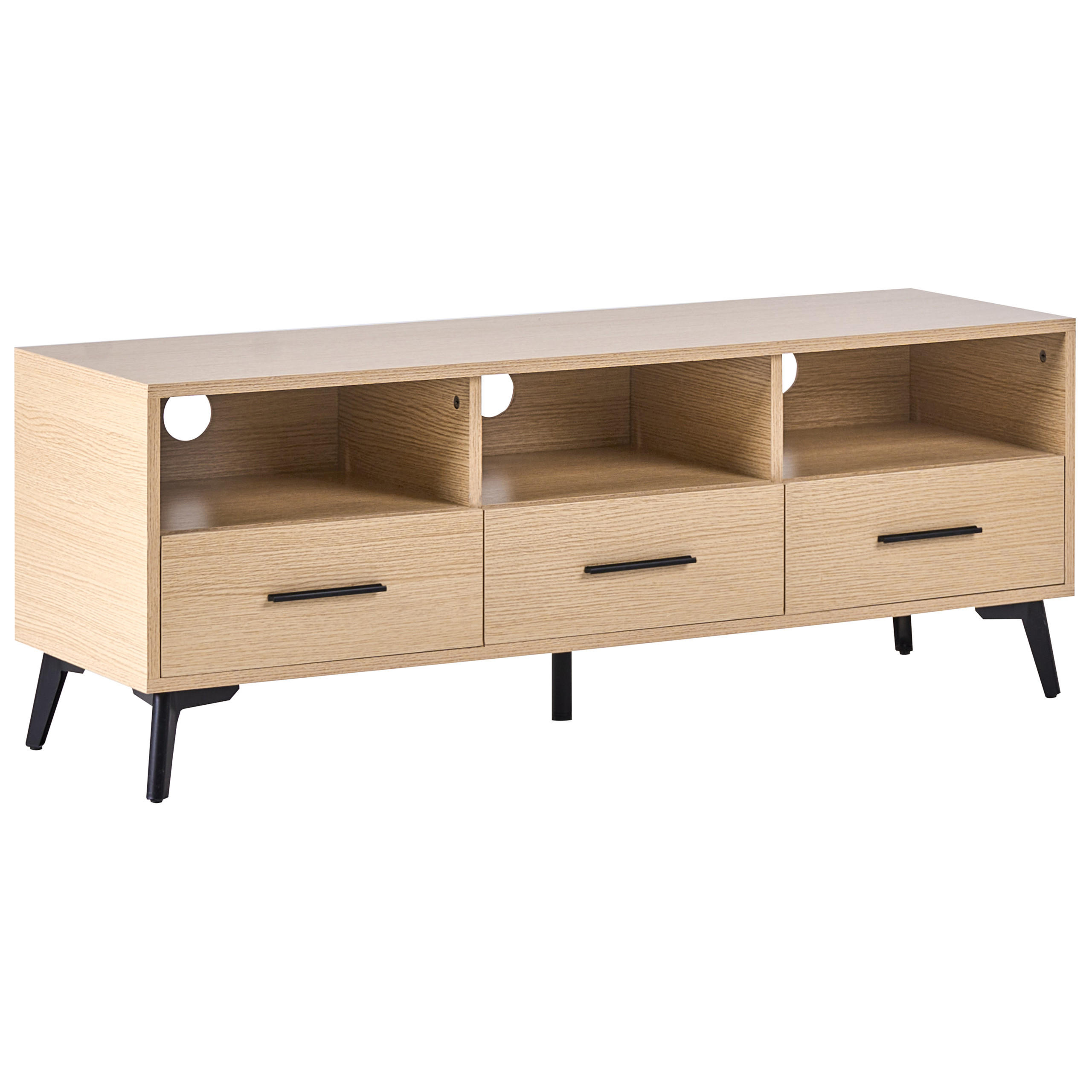 TV-MÖBEL Hellbraun Kitimat - Hellbraun/Schwarz, Holzwerkstoff (120/45/35cm) - Beliani