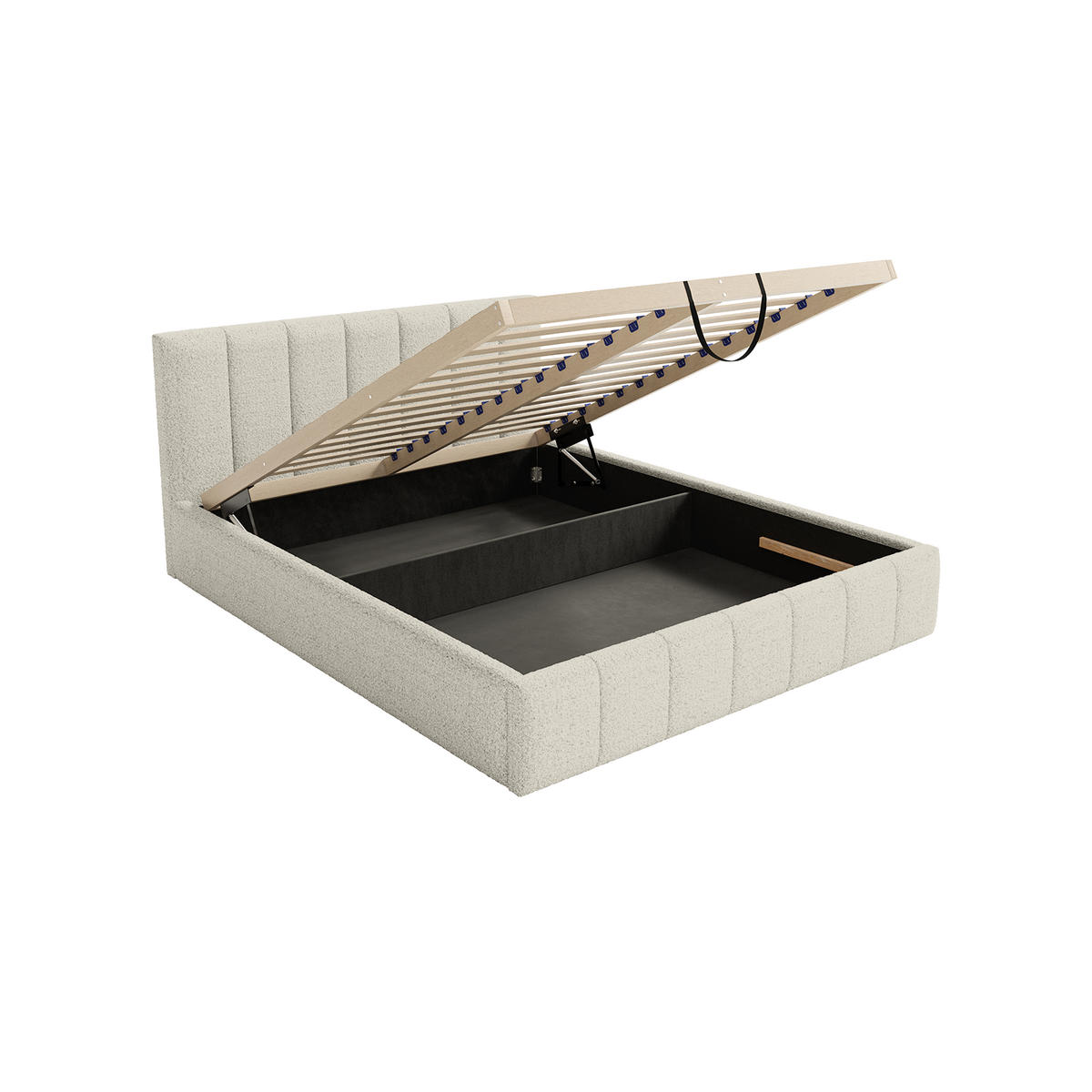 POLSTERBETT TORAO 200x200 cm, Ecru - Beige, Textil (200/200cm) - Fedve