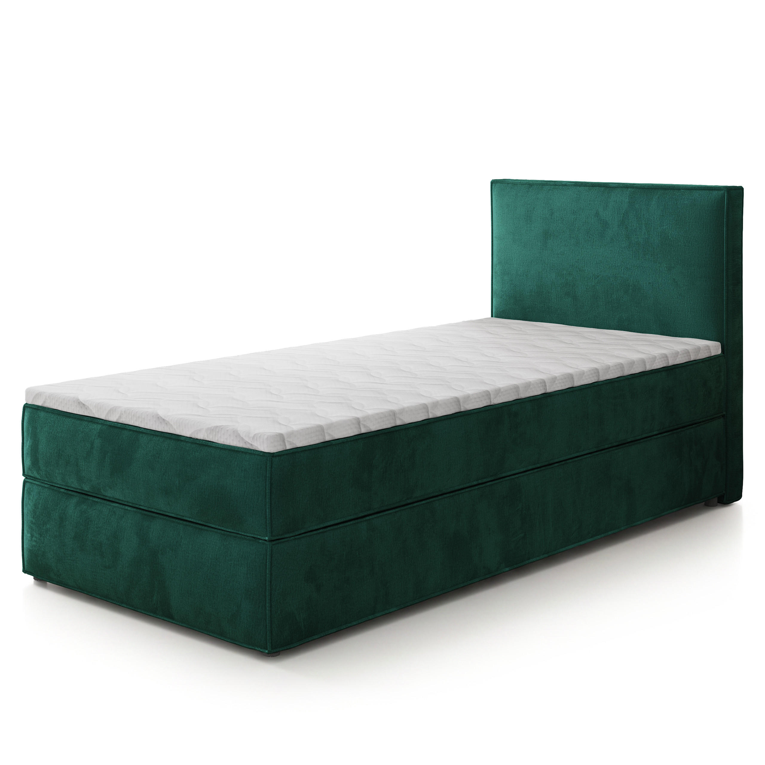 BOXBETT PELLIO 90x200 cm mit Matratze und Topper - Grün - Grün, Holz (90/200cm) - MASSENO