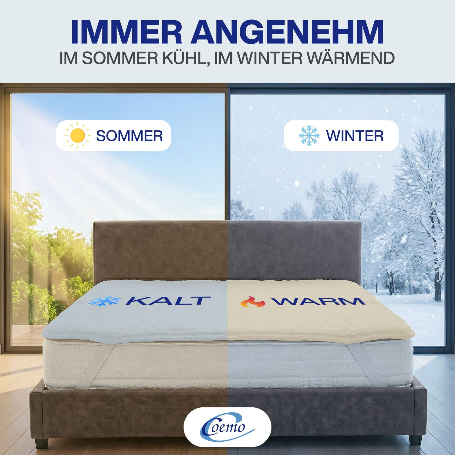 MATRATZENAUFLAGE aus reiner Lammwolle 90/200/2 cm - Beige, Naturmaterialien (90/200cm) - Coemo