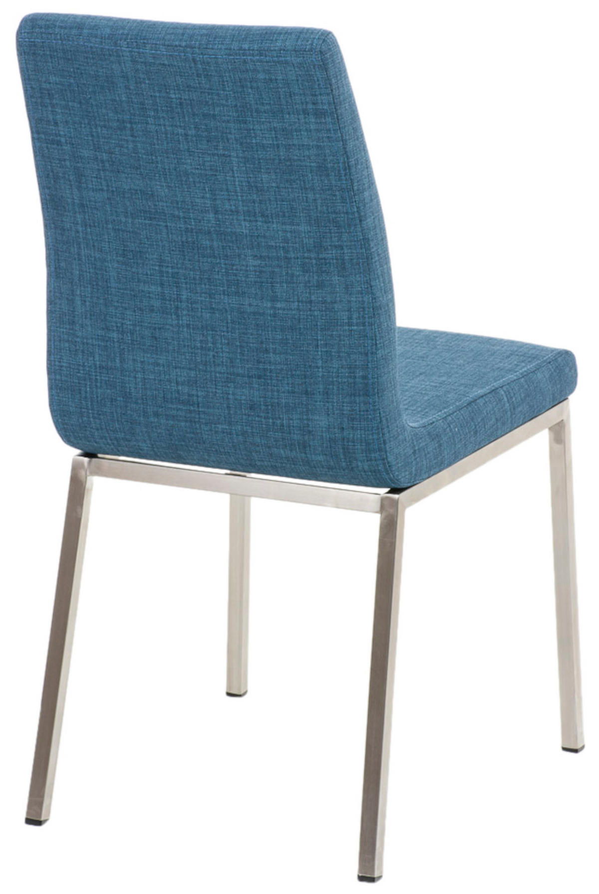 STUHL 2er Set Stoff blau - Blau/Edelstahlfarben, Textil/Metall (40/88/50cm) - CLP