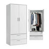 KLEIDERSCHRANK Der Kleiderheld - Weiß, Holzwerkstoff (80/180/51cm) - Mokebo