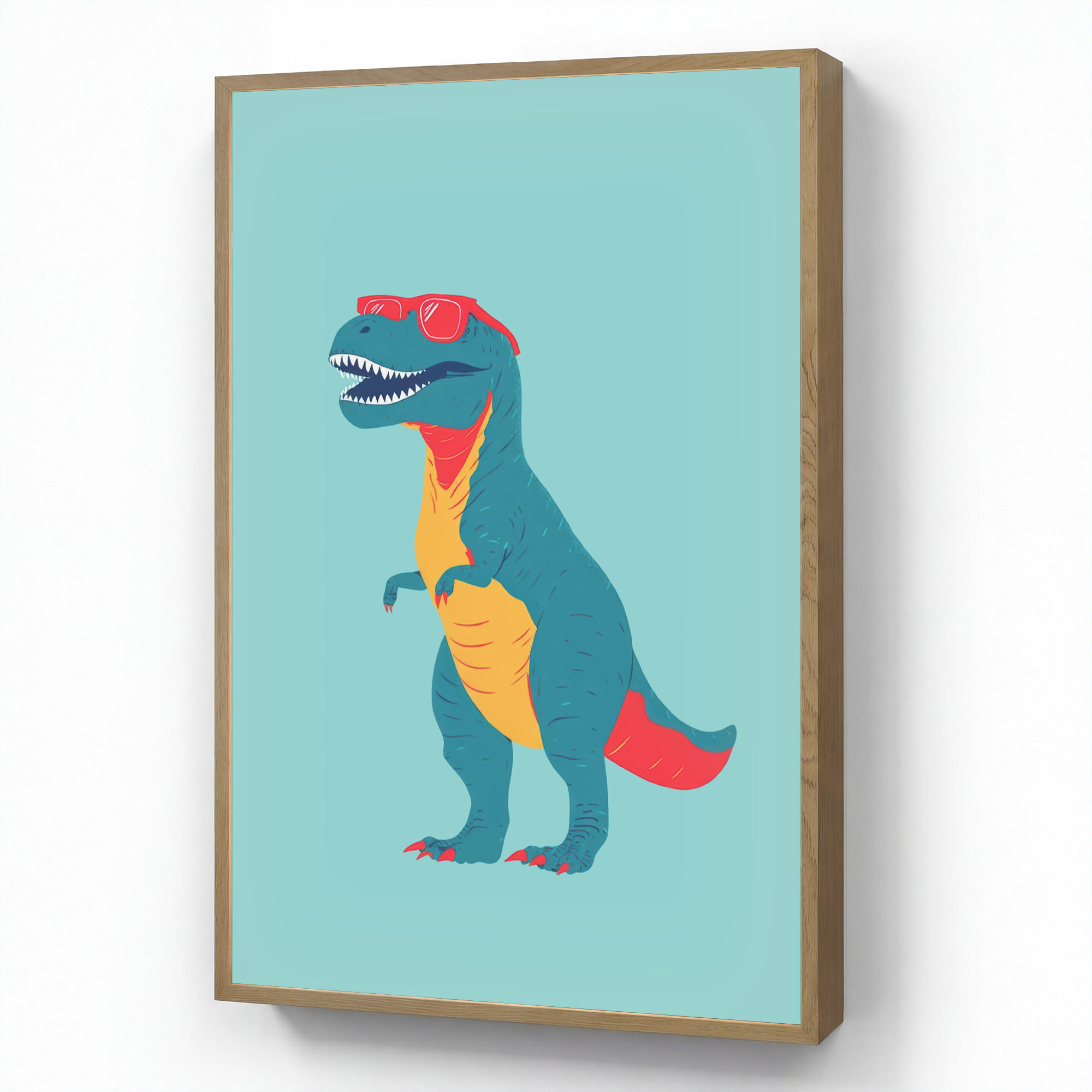 OnlyWow NÁSTĚNNÁ LAMPA S AKUMULÁTOREM Dinosaurus - Modrá - Sluneční brýle 60x90 cm