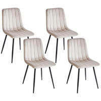 ESSZIMMERSTUHL Beige Kalispell - Beige/Schwarz, Textil (45/88/62cm) - Beliani