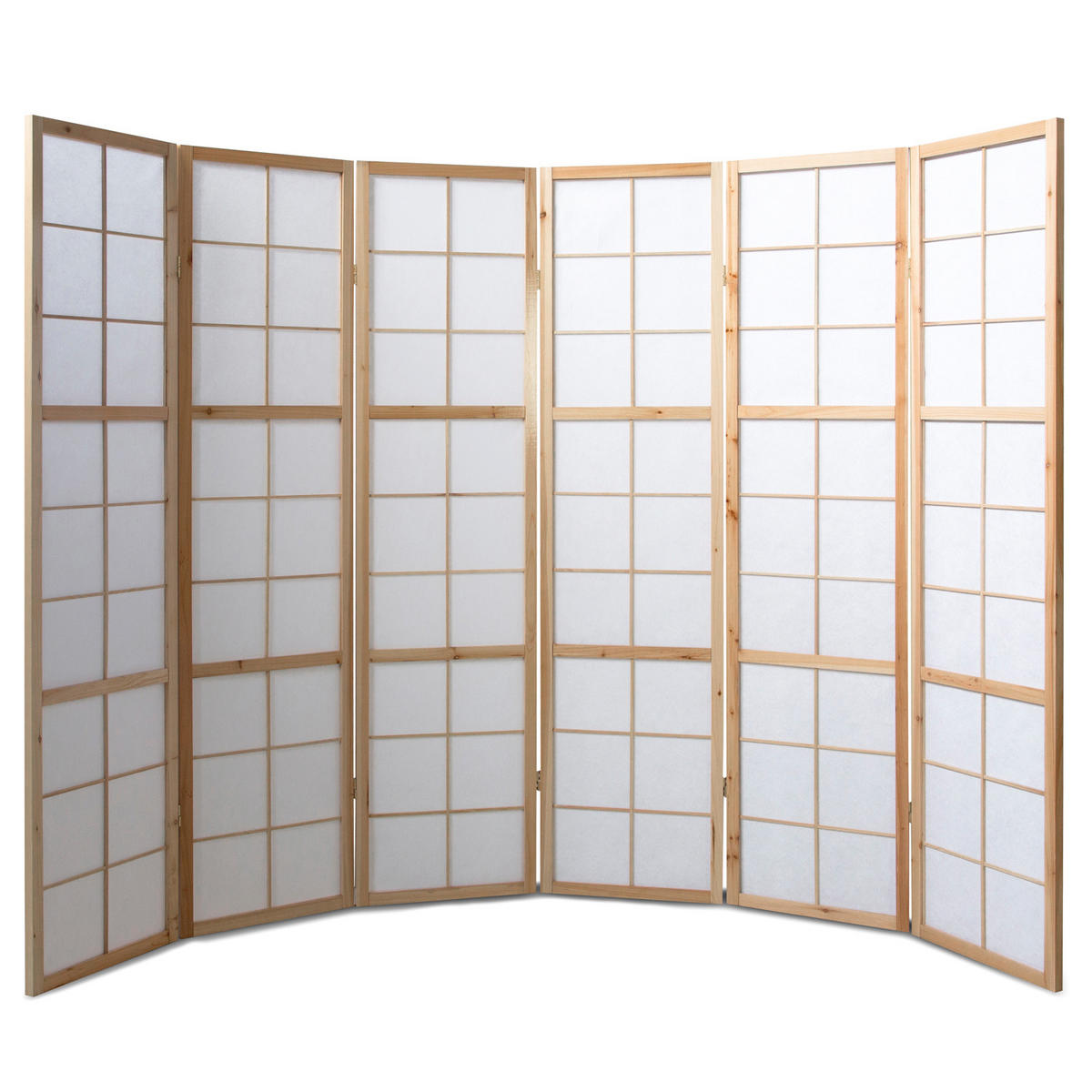 PARAVENT 6-tlg. 264/175 cm Braun Shoji - Braun, Holz (264/175/2cm) - Homestyle4u