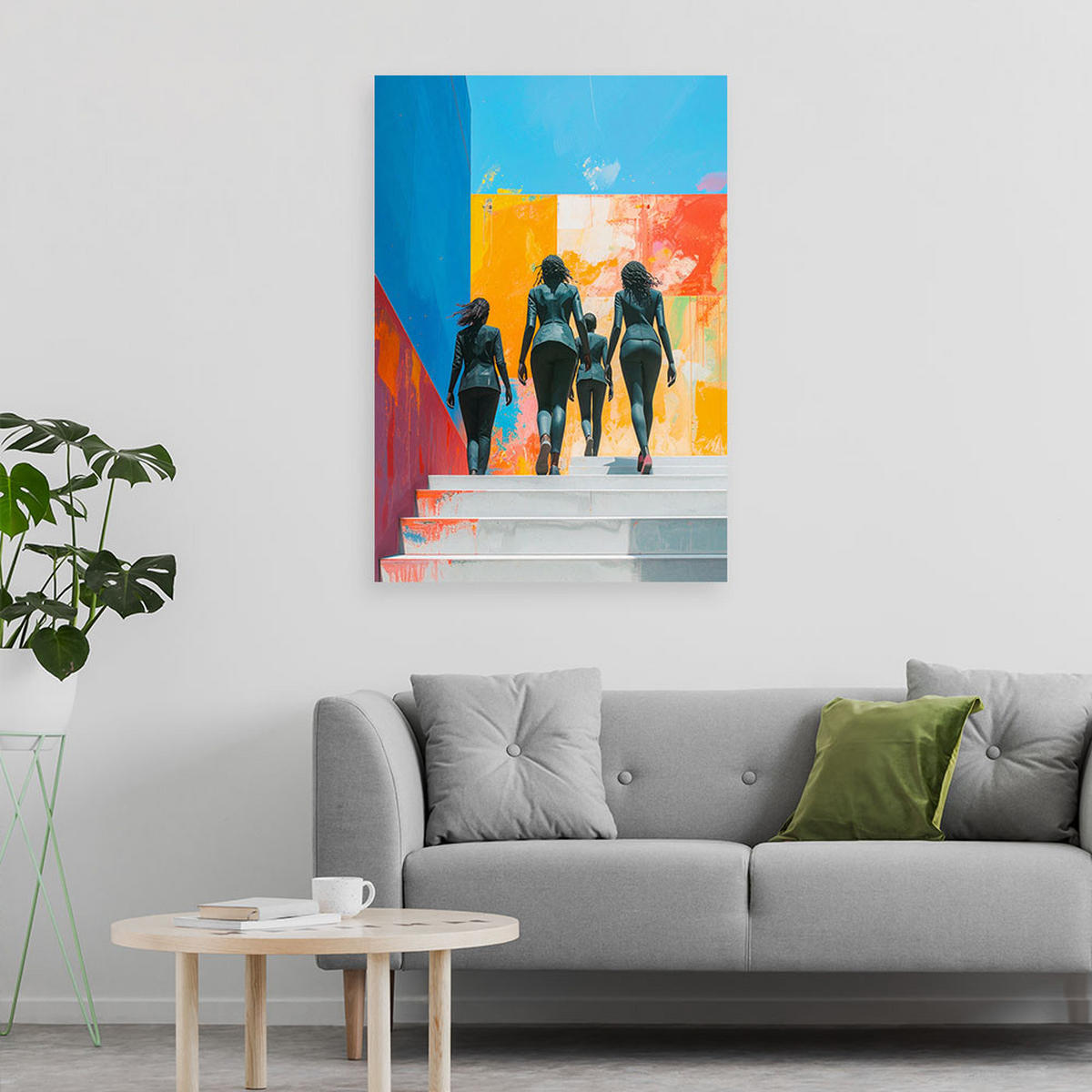 LEINWANDBILD Figuren Abstrakt 80x120cm - Multicolor, Textil (80/120cm) - Feeby