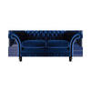 SOFA Blau Polyester 180x90x80 cm Chesterfield - Blau, Textil (90/80/180cm) - JVmoebel
