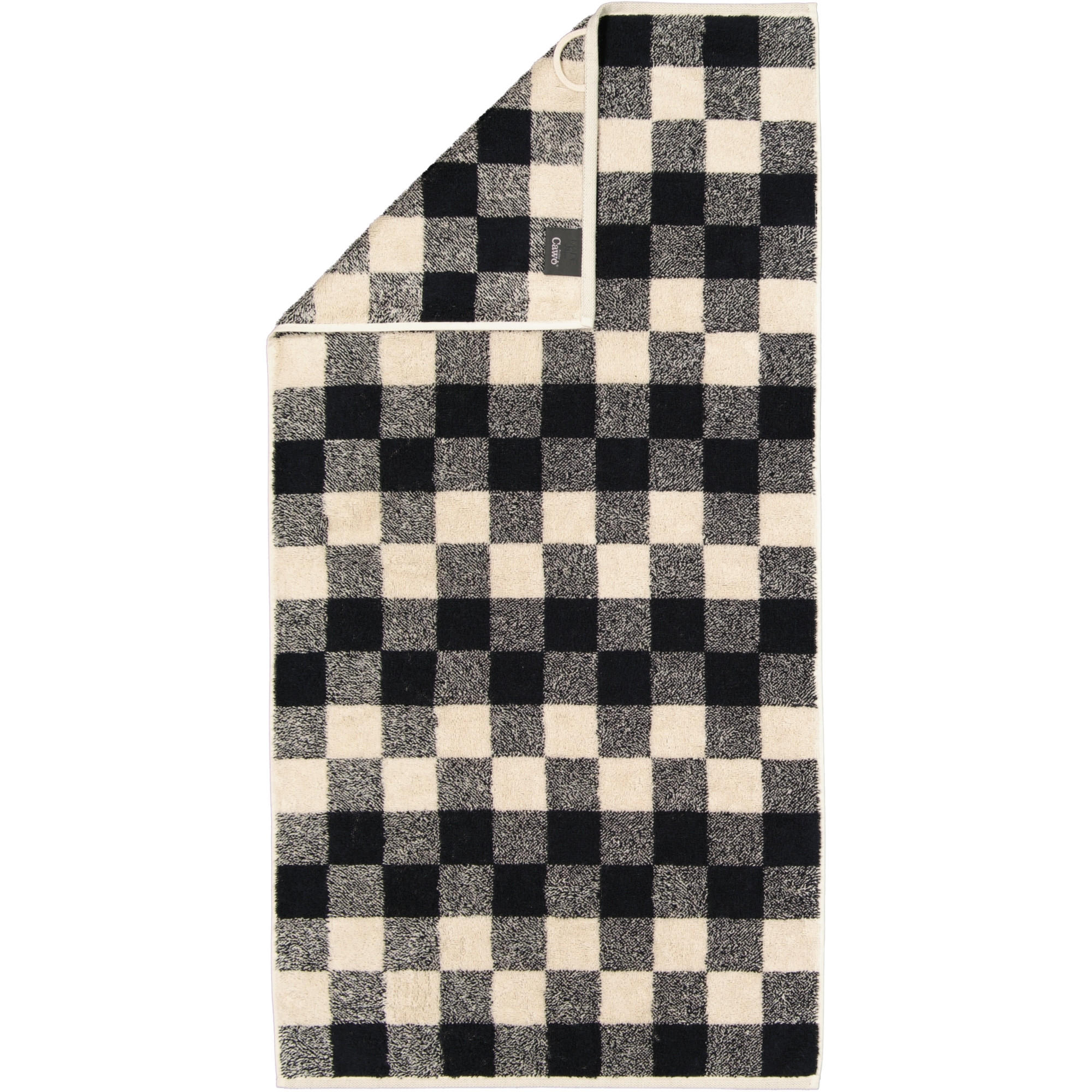 GÄSTETUCH NATURAL KARO 6217 NATUR-SCHWARZ - 39 - Schwarz, Textil (30/50cm) - Cawoe