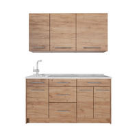 SINGLEKÜCHE Fame-Line, Goldkraft Eiche/Goldkraft Eiche, 150 cm Arbeitsplatte Marmor - Honigeiche, Holzwerkstoff (150/81.2/60cm) - Vicco