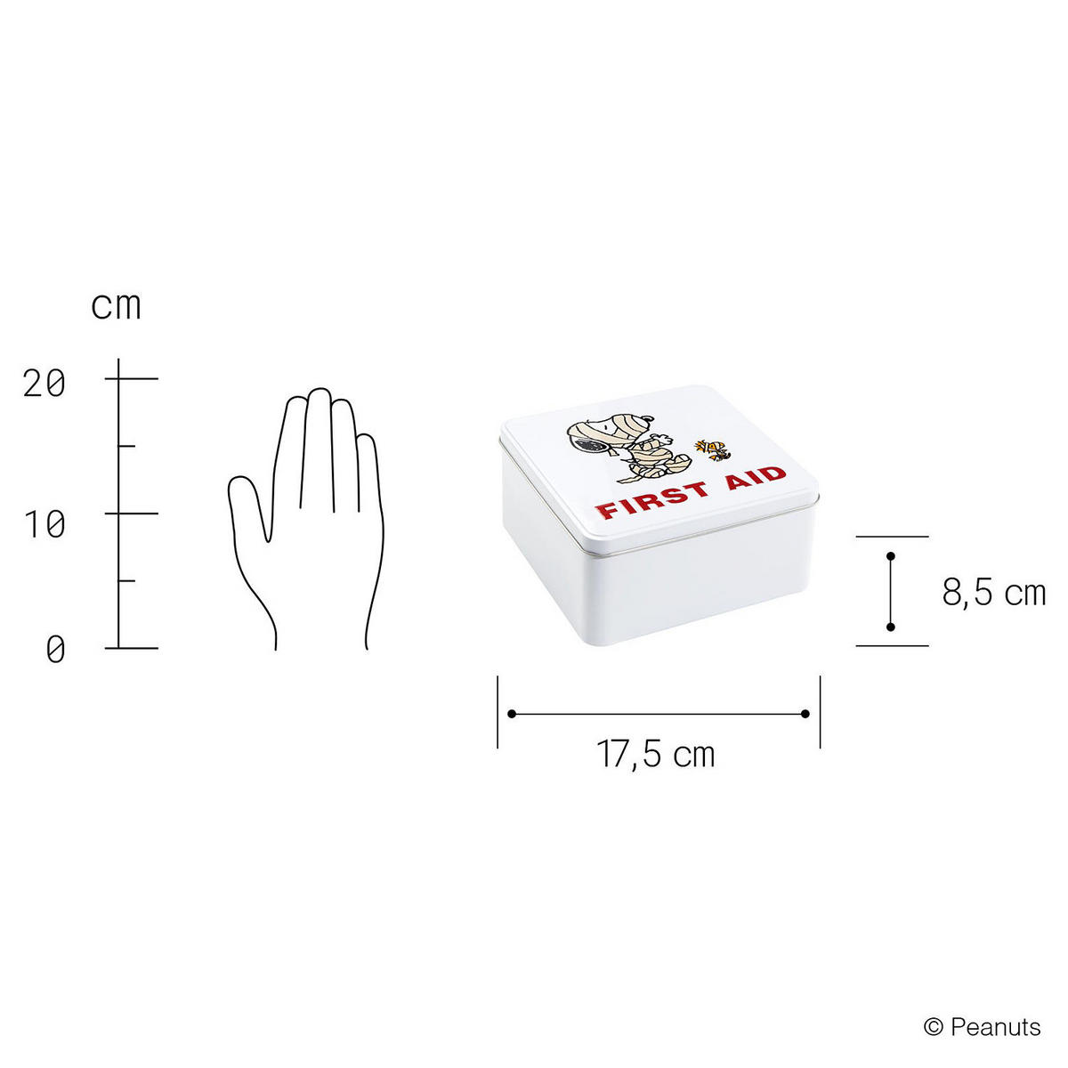 AUFBEWAHRUNGSDOSE Peanuts - Weiß, Metall (17/8/17cm) - Butlers