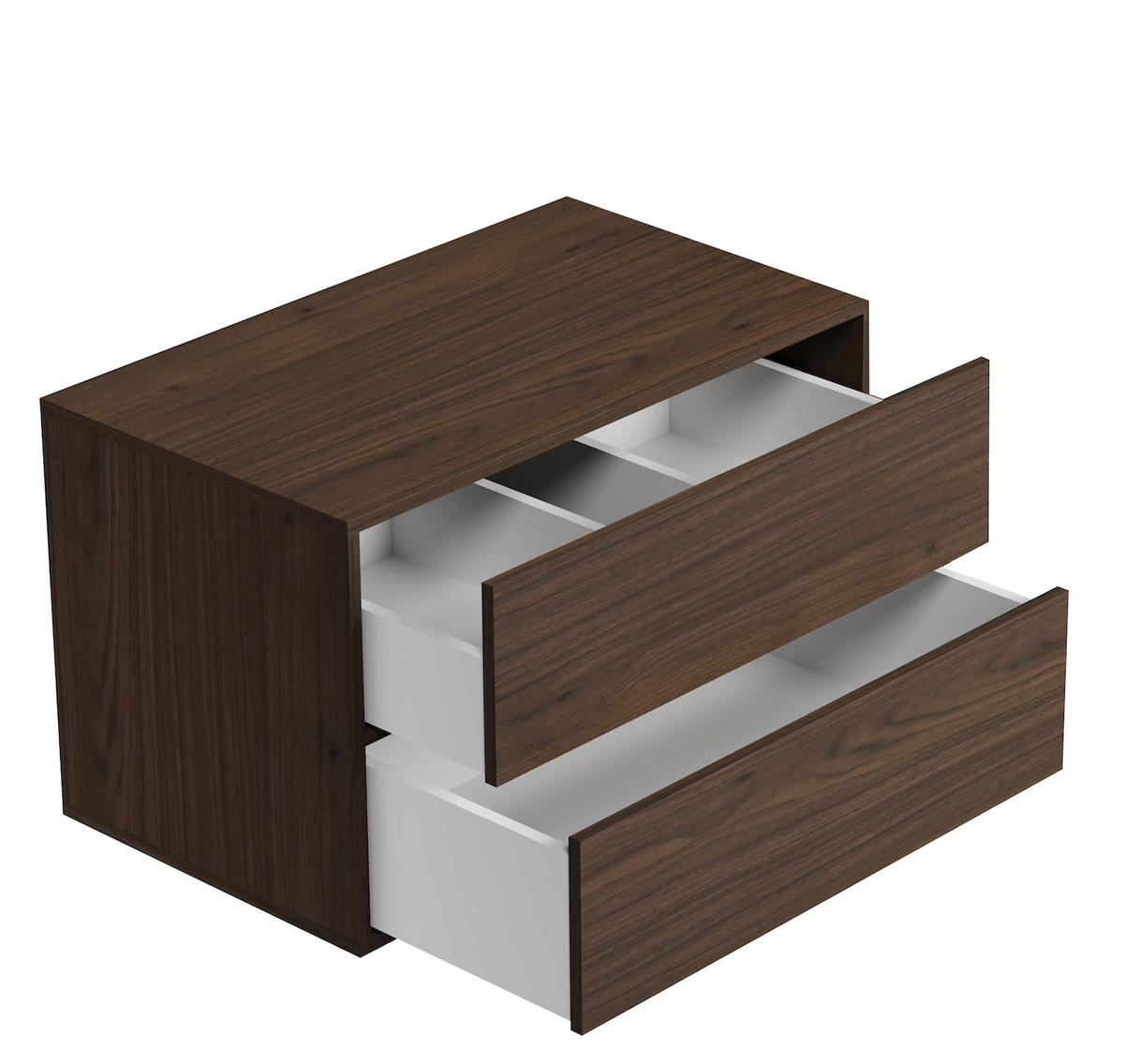 WASCHBECKENUNTERSCHRANK Mali 2 Schubladen Walnuss Braun - 80 x 46 x 49 cm - Walnussfarben, Holz (80/46/49cm) - Badplaats