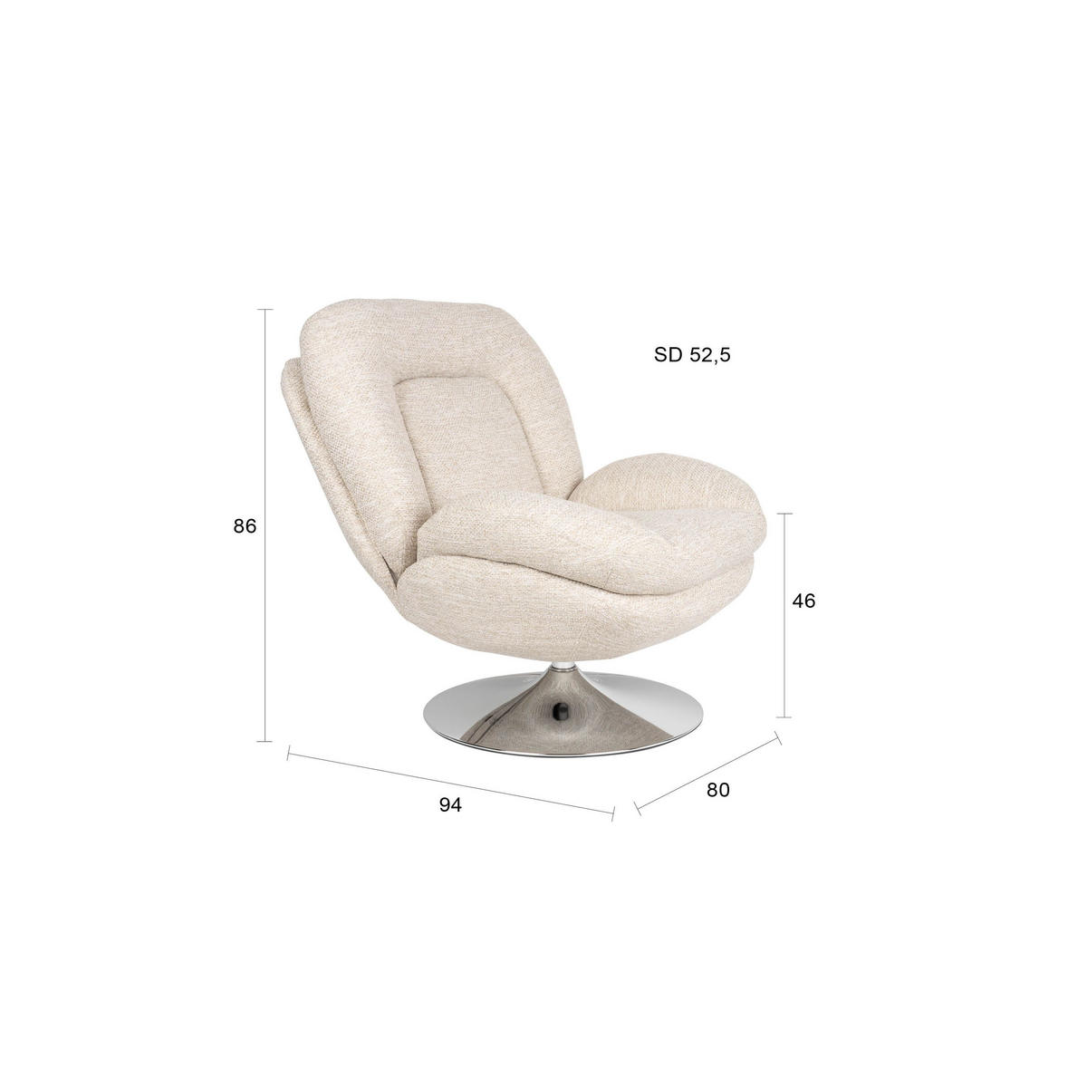 SESSEL Romy Taupe Grau - Taupe/Grau, Kunststoff (80/86/94cm) - Housecraft Living