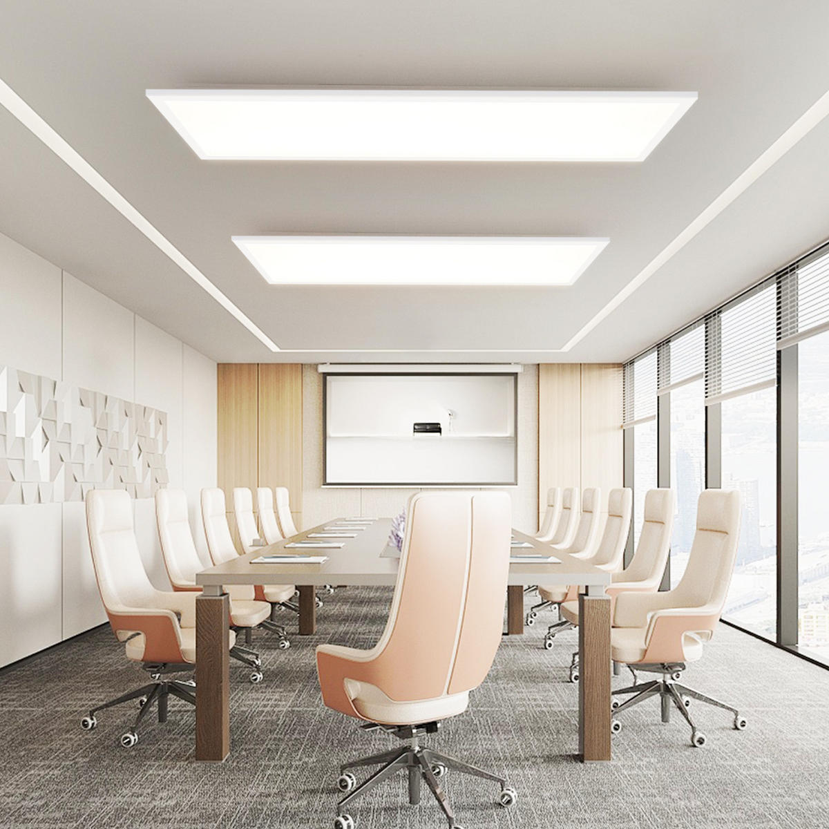 LED-DECKENLEUCHTE Zavren 100/25/5 cm - Weiß, Metall (25/100/5cm) - ZMH