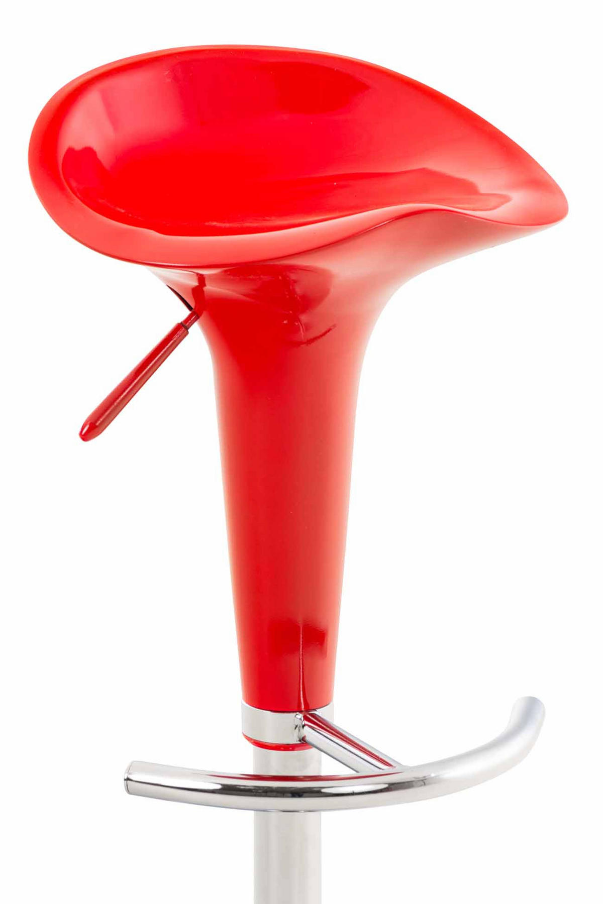 BARHOCKER Kunststoff Rot - Chromfarben/Rot, Kunststoff/Metall (37/87/37cm) - CLP