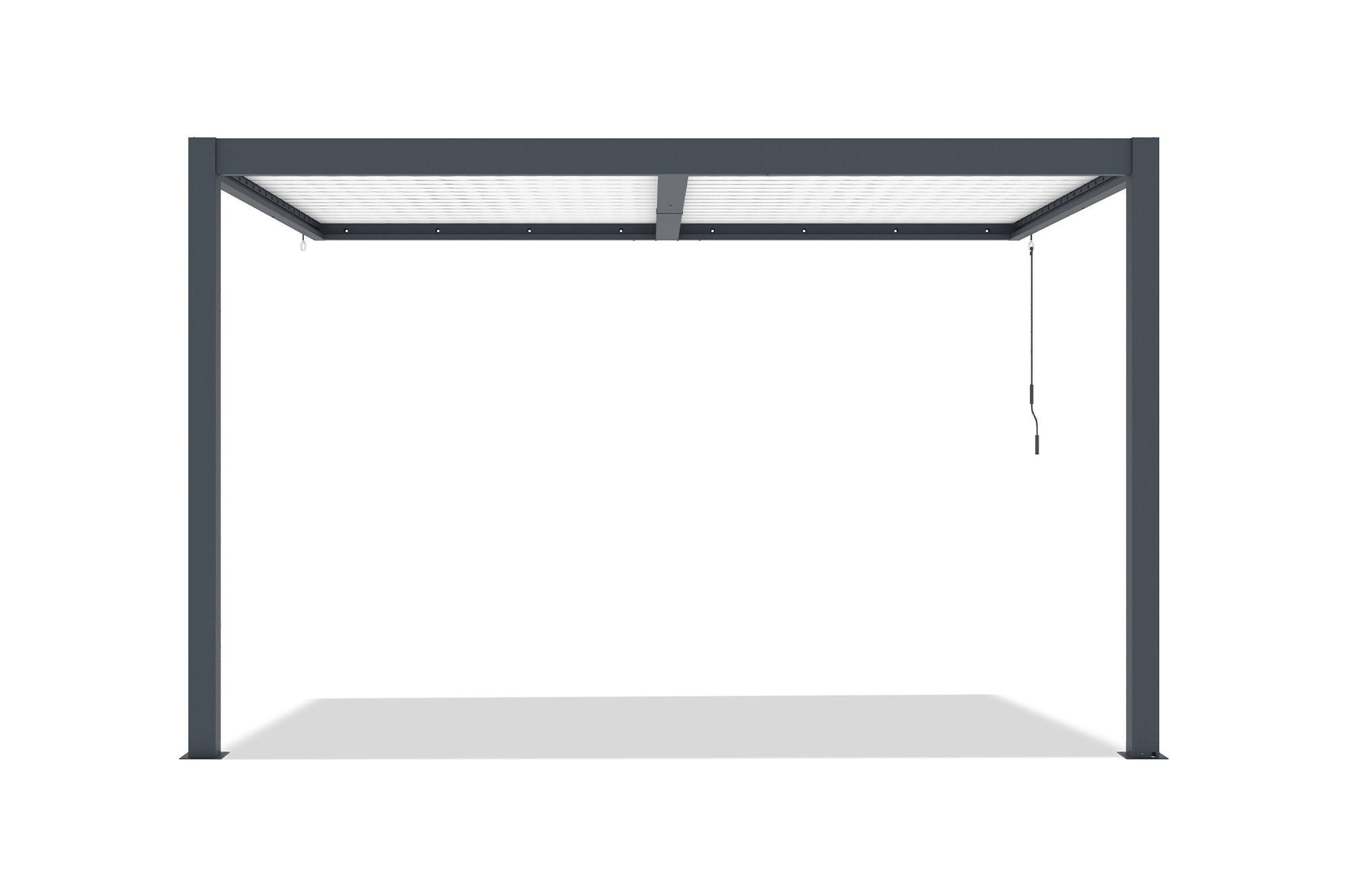 BIOKLIMA-PERGOLA Agosta 4x3m 250 cm hoch an der Wand befestigt Graues Aluminium mit wei - Grau, Metall (394/248/300cm) - Cazeboo