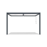 BIOKLIMA-PERGOLA Agosta 4x3m 250 cm hoch an der Wand befestigt Graues Aluminium mit wei - Grau, Metall (394/248/300cm) - Cazeboo