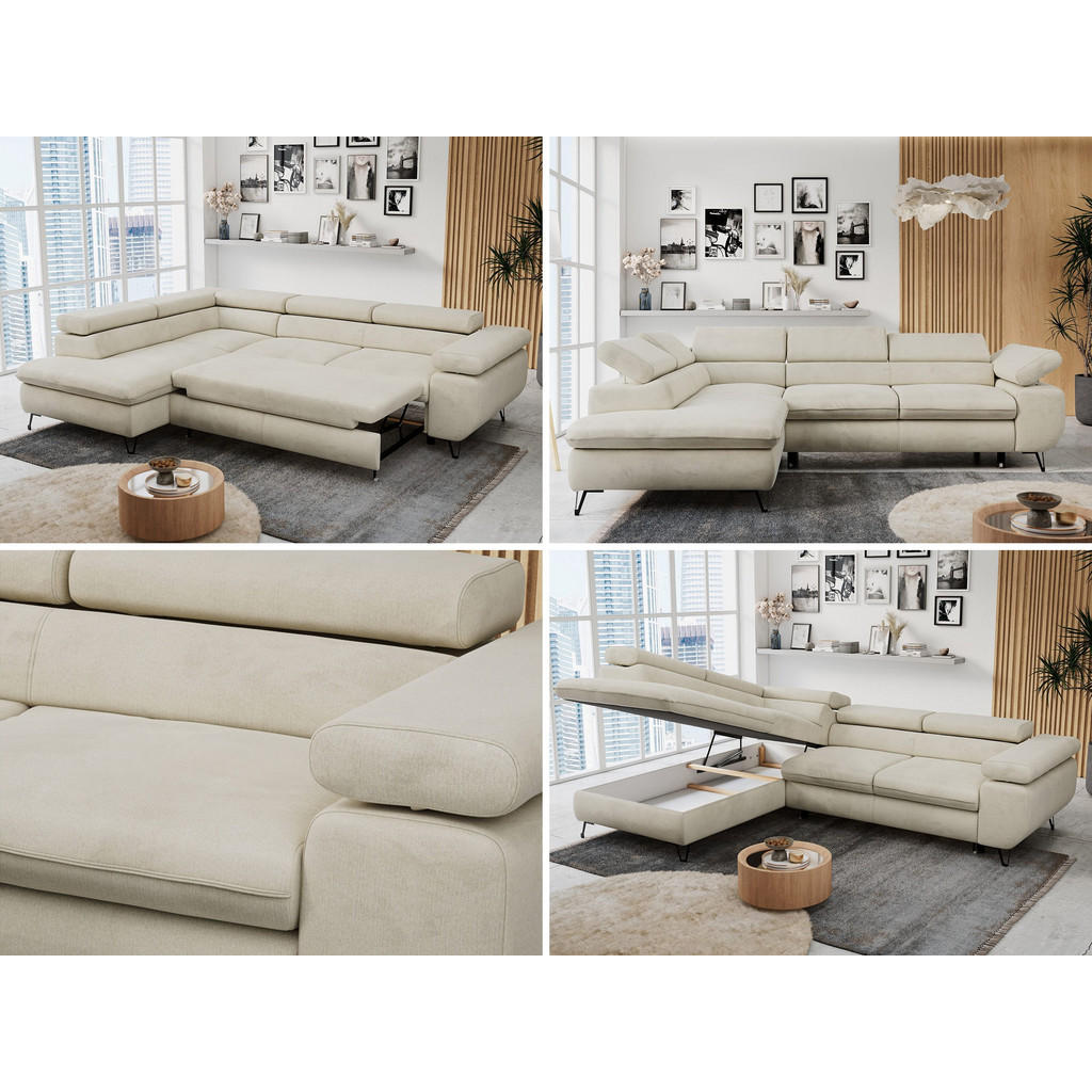 Thumbnail - MKS Ecksofa, Beige, Textil, 3-Sitzer, L-Form,L-Form, 273x208 cm, Oeko-Tex®, Wohnzimmer, Sofas & Couches, Wohnlandschafte...