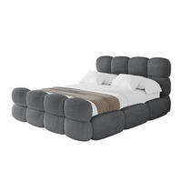 POLSTERBETT mit Bettkasten, Fußteil und Lattenrost, Bett mit Matratze H3/H4 - NOMA-Z 200x200 Dunkelgrau - Anthrazit, Holzwerkstoff/Textil (200/200cm) - ALTDECOR