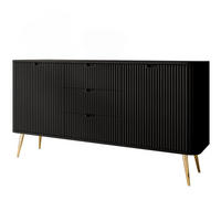 KOMMODE ZAIRA KSZ168 mit Schubladen Schwarz - Schwarz, Holzwerkstoff (168/87/39cm) - Lookway