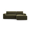ECKSOFA ausklappbar rechts mit Container Jodie aus Samt grün 3 Sitzplätze - Grün, Textil (151/246cm) - Micadoni