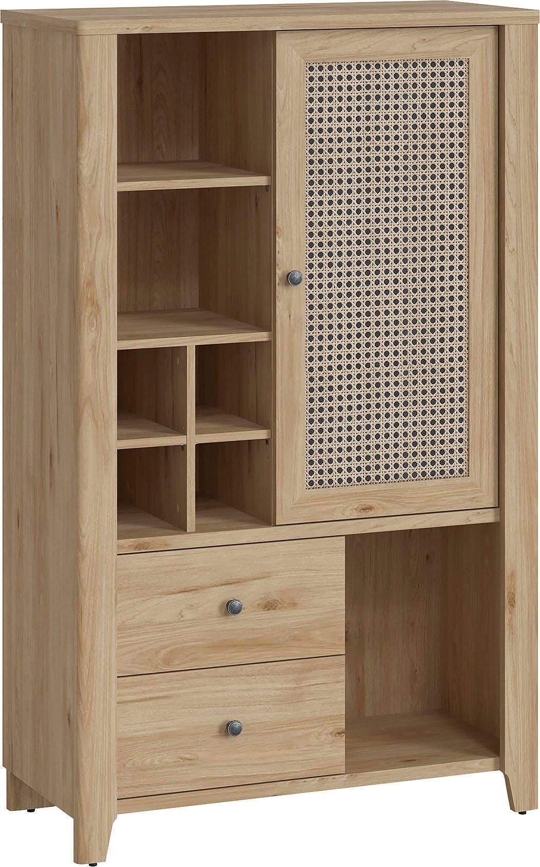 HIGHBOARD Cestino Jackson Hickory / Amadeus 92,5 / 42 / 150cm - Multicolor/Braun, Holz/Holzwerkstoff (93/150/42cm) - Feldmann-Wohnen