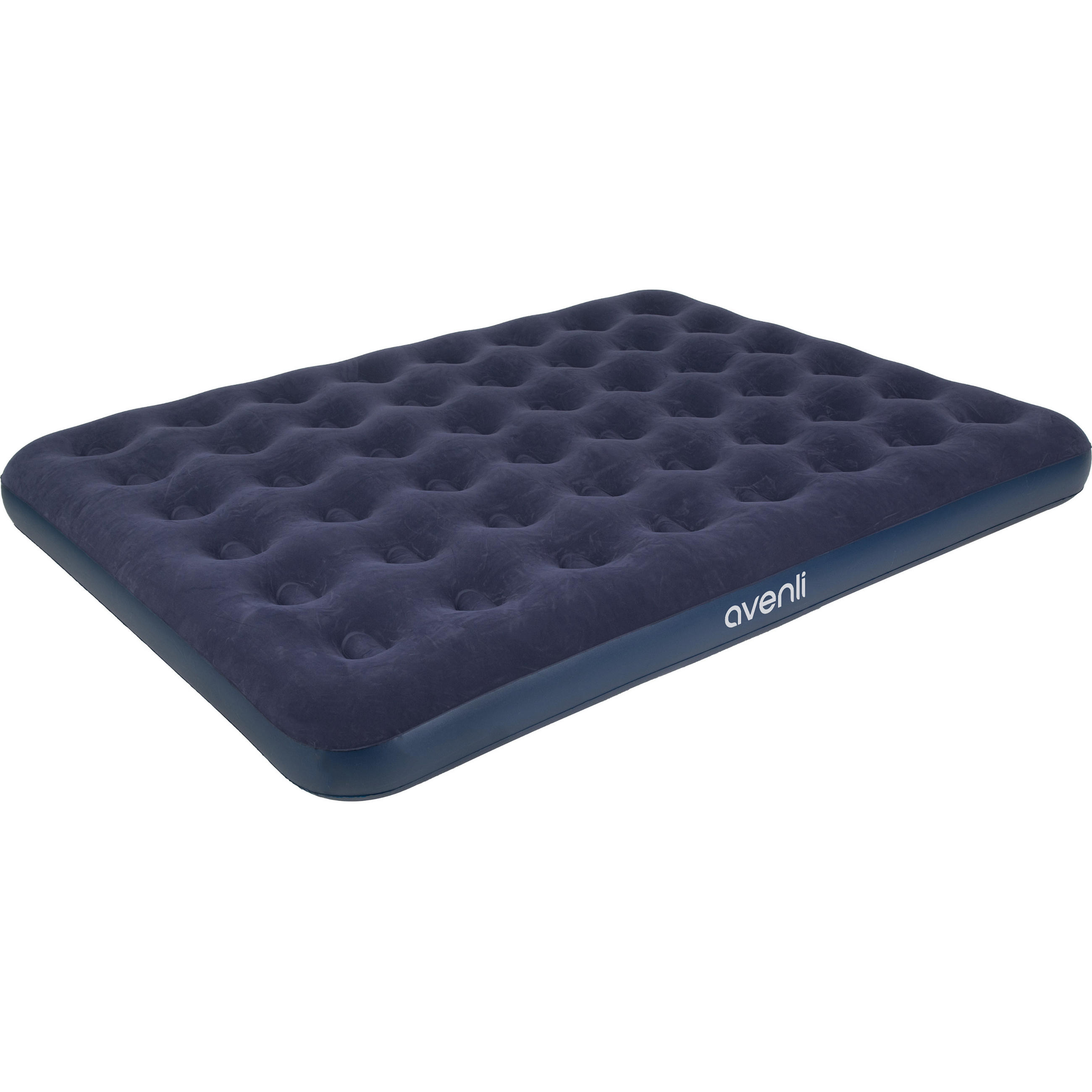 LUFTBETT Luftmatratze Camping 2 Personen 203x152x22cm blau aufblasbar ohne Pumpe - Blau, Kunststoff (152/203cm) - Avenli