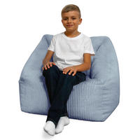 SITZSACK-SESSEL Bambino 55/60/55 cm, weicher Bouclé 315 g/m², mit Griff & Seitentasche, Hellblau - Hellblau, Textil (55/55/60cm) - Dreamroots