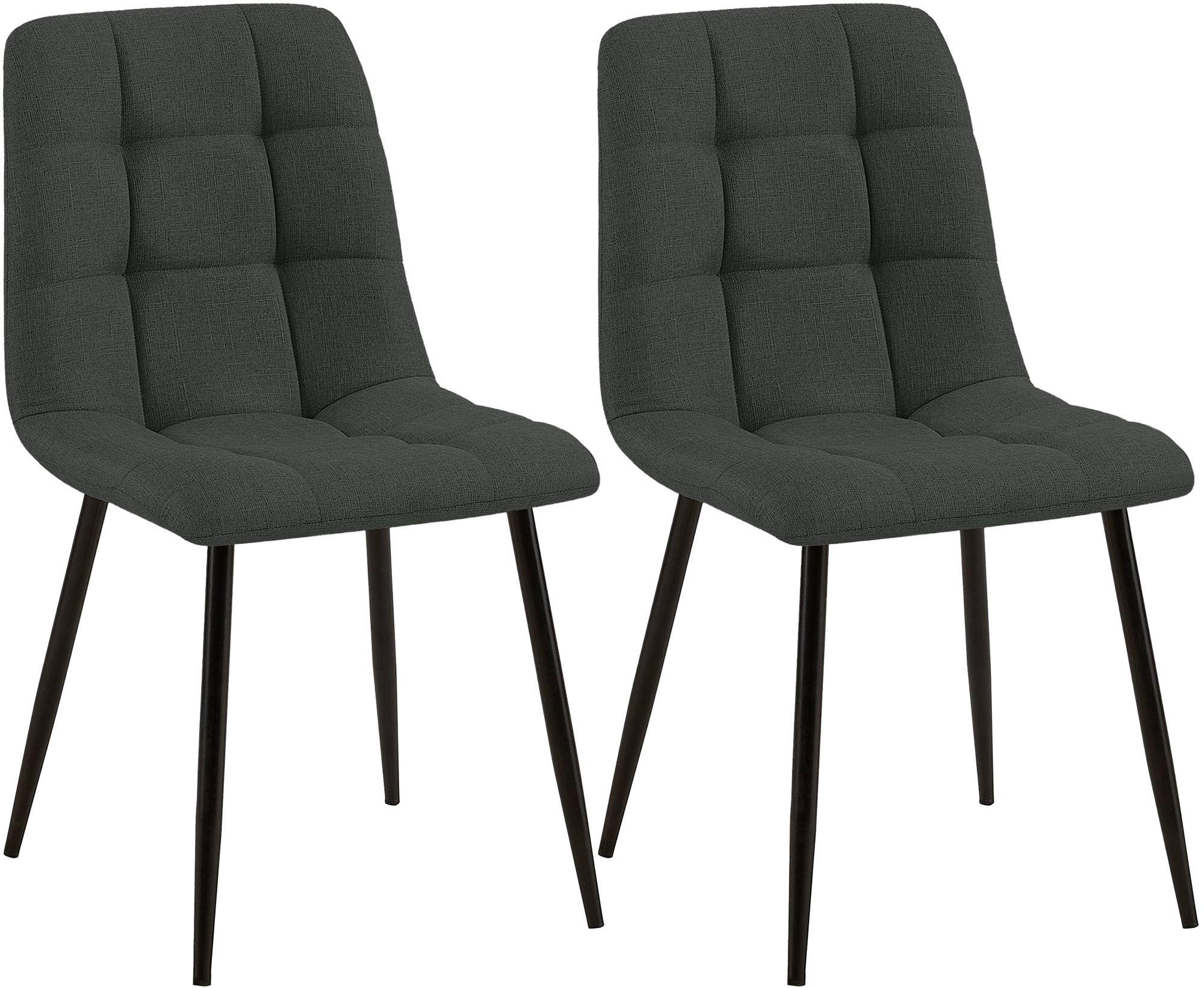 STUHL 2 Stoff Dunkelgrau - Dunkelgrau/Schwarz, Textil/Metall (45/84/55cm) - CLP