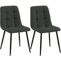 STUHL 2 Stoff Dunkelgrau - Dunkelgrau/Schwarz, Textil/Metall (45/84/55cm) - CLP
