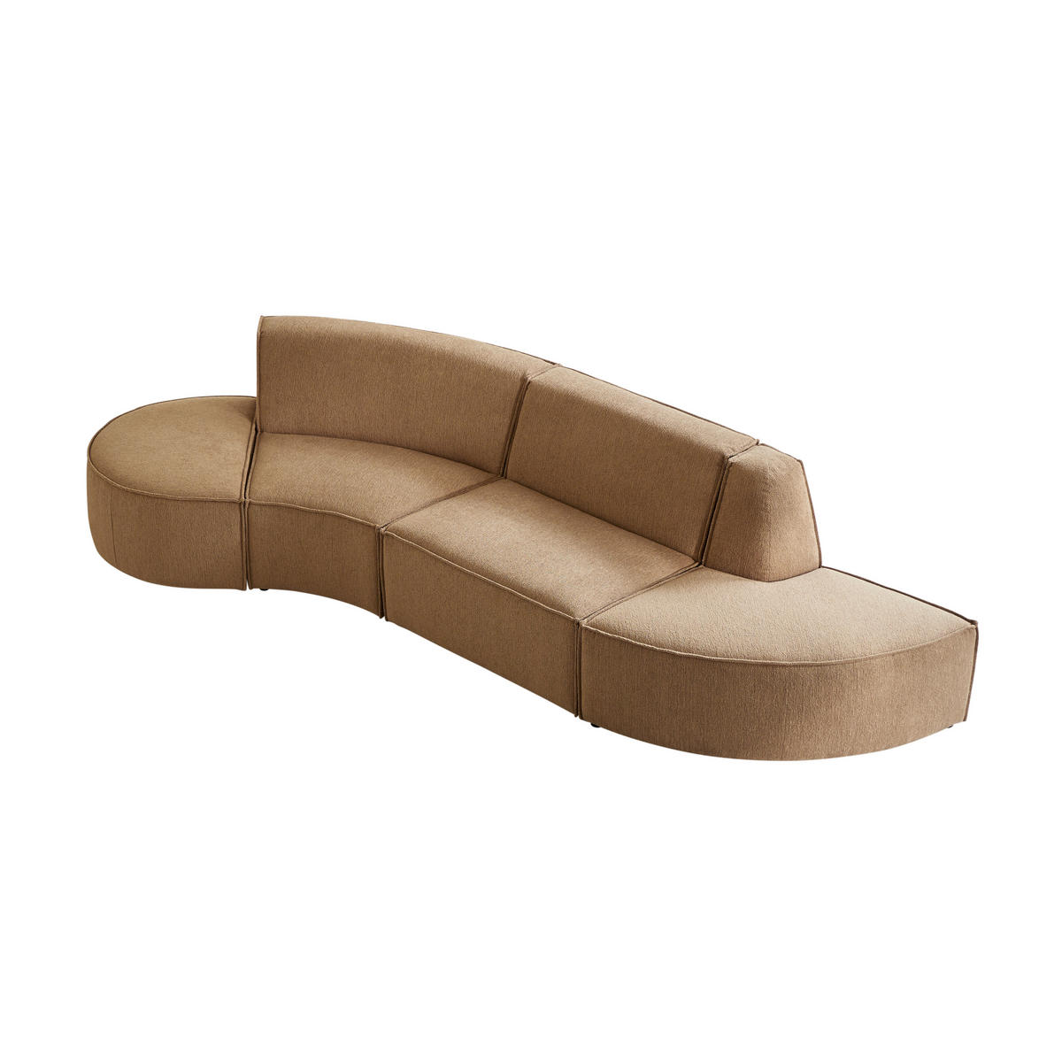 SOFA Dario Braun aus Stoff - Braun, Textil (365/75/115cm) - Tikamoon