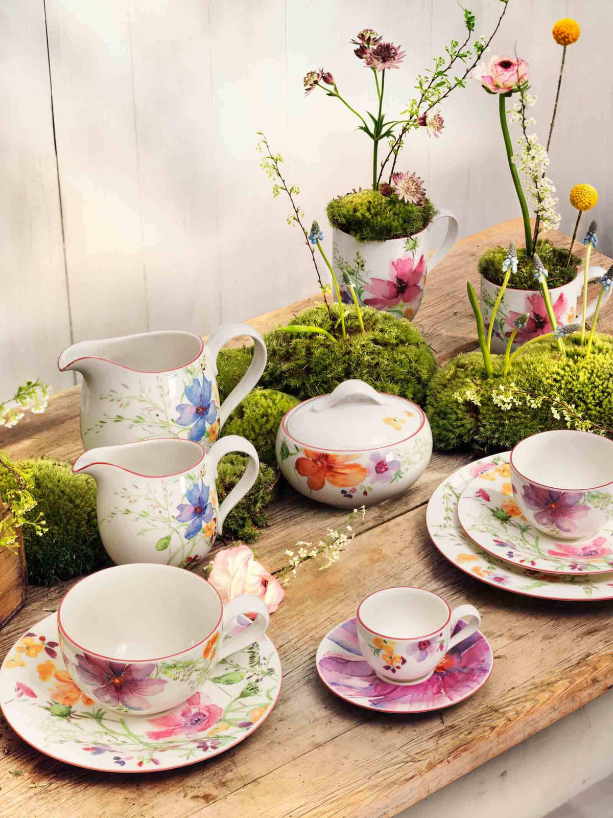 ESPRESSOTASSEN MIT UNTERTASSEN Mariefleur Basic bunt 80 ml 6er Set - Multicolor, Keramik (1/1/1cm) - Villeroy & Boch
