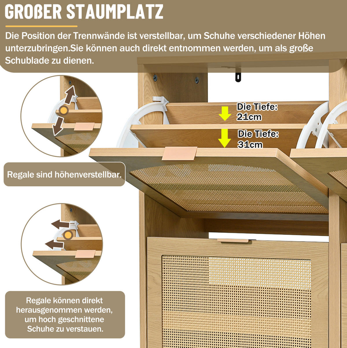 SCHUHSCHRANK 100/90/25 cm Eichefarben aus Spanplatte mit Verstellböden - Naturfarben, Holzwerkstoff (100/90/25cm) - OKMYHOME